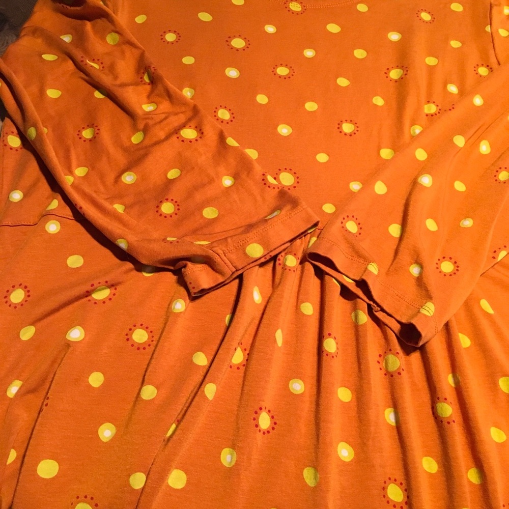Gudrun Sjoden Orange Polka Dot Midi Dress - Picture 5 of 7